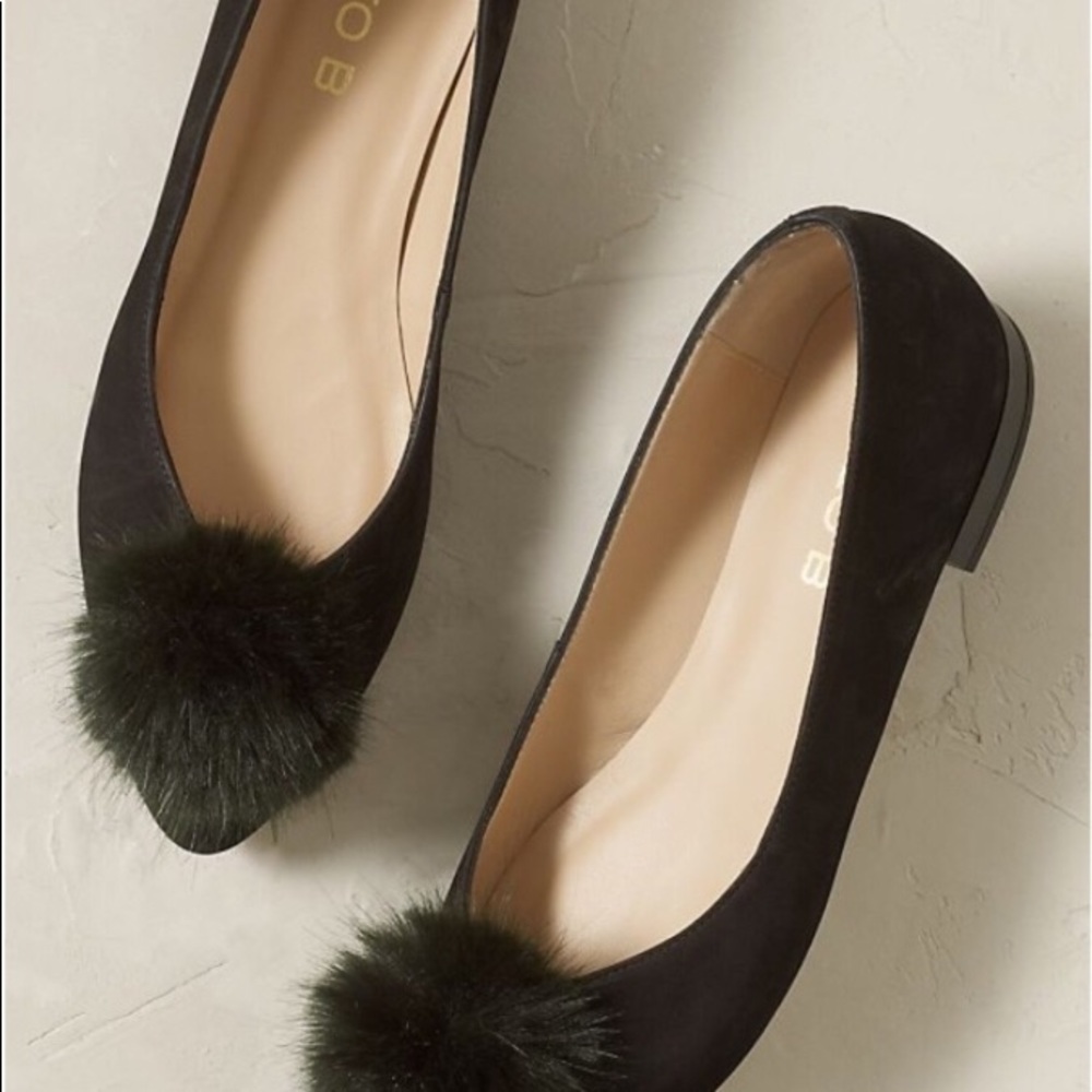 NWOT ANTHROPOLOGIE Audrey Pom Pom Flat Size 6